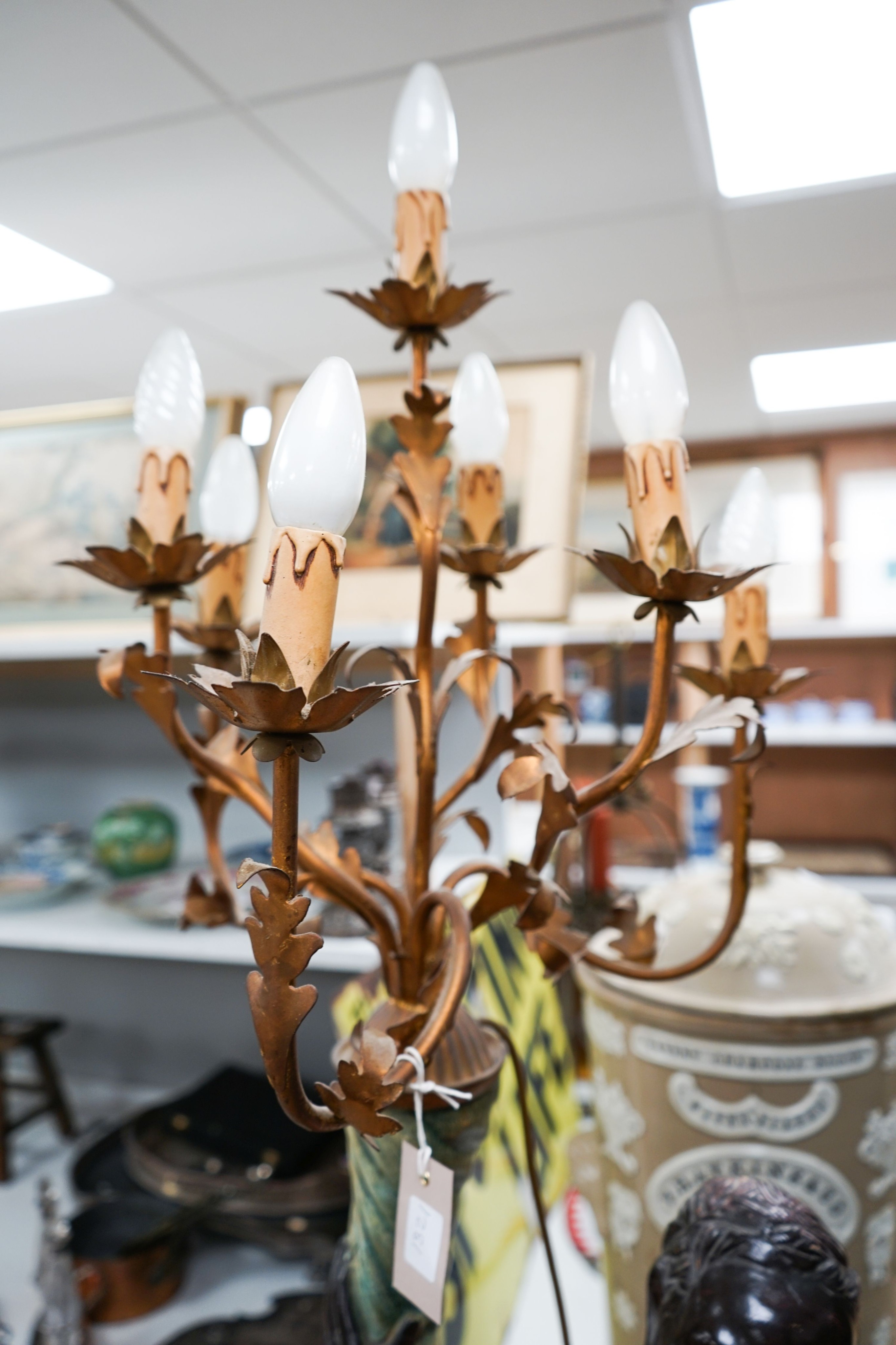 A large Blackamoor composition seven branch figural candelabrum, 195cm